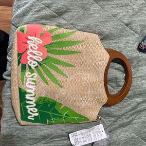 NWT summer vibes Mickey wood handle purse